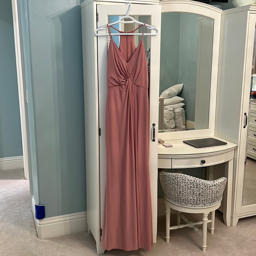 Blush pink dress. Size 4. Fits 5’8” wearing 1” heel perfectly.